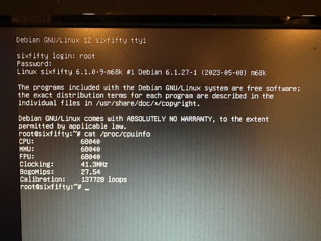 A booted Debian install
